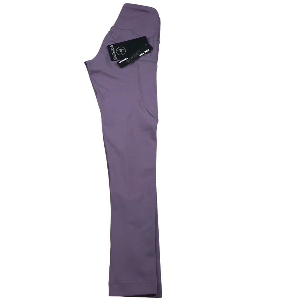 90 Degree by Reflex Modern Fit High Waist Leggings XS Ankle Side‎ Pockets Purple - Picture 2 of 11